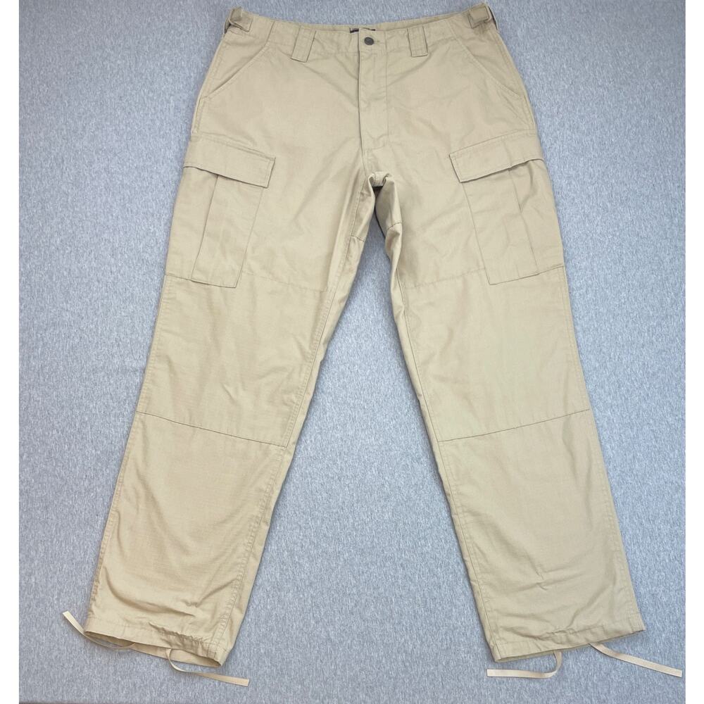 CQR‎ Pants Mens Medium Khaki Cotton Blend Ripstop Duratex Tactical Cargo